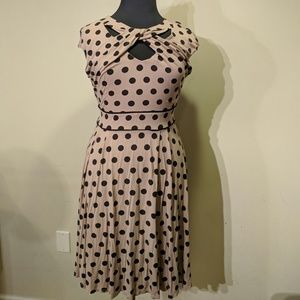 Fit and flare polka dot dress
